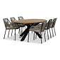 Lesli Living Arezzo/Seville zand dining tuinset | 6 personen | polywood + touw | 240cm ovaal