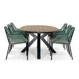 Arezzo/Seville mint dining tuinset | 6 personen | polywood + touw | 240cm ovaal
