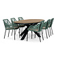 Lesli Living Arezzo/Seville mint dining tuinset | 6 personen | polywood + touw | 240cm ovaal
