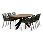 Lesli Living Arezzo/Seville olijfgroen dining tuinset | 6 personen | polywood + touw | 240cm ovaal