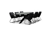 Stockholm/Portofino zwart dining tuinset | 6 personen | betonlook + touw | 240cm ovaal