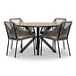 LUX outdoor living Cervo/Seville zand dining tuinset | 4 personen | polywood+ touw | 120cm