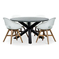 BUITEN living Meran/Karlstad wit dining tuinset | 4 personen | betonlook + kunststof | 135cm rond