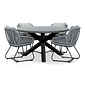 BUITEN living Meran/Portofino grijs dining tuinset | 4 personen | betonlook + touw | 135cm rond