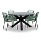 BUITEN living Meran/Seville mint dining tuinset | 4 personen | betonlook + touw | 135cm rond
