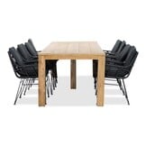 Victoria/Carlos Charcoal dining tuinset | 8 personen | teakhout + wicker | 300cm