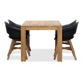 Victoria/Karlstad zwart dining tuinset | 4 personen | teakhout + kunststof | 180cm