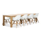 Victoria/Karlstad wit dining tuinset | 8 personen | teakhout + kunststof | 300cm