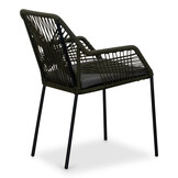 Victoria/Seville olijfgroen dining tuinset | 4 personen | teakhout + touw | 180cm