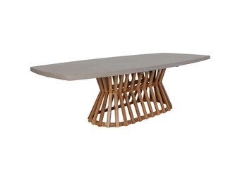 Stavanger dining tuintafel 6 personen | polystone + hardhout | betonlook | 260cm