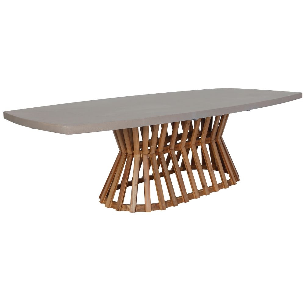 Stavanger dining tuintafel 6 personen | polystone + hardhout | betonlook | 260cm