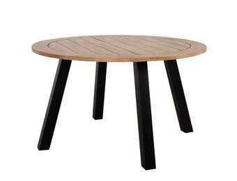 Cork dining tuintafel 4 personen | hardhout + staal | teaklook | Ø130cm rond