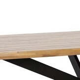 Salo dining tuintafel 6 personen | hardhout + staal | teaklook | 240cm Deens ovaal