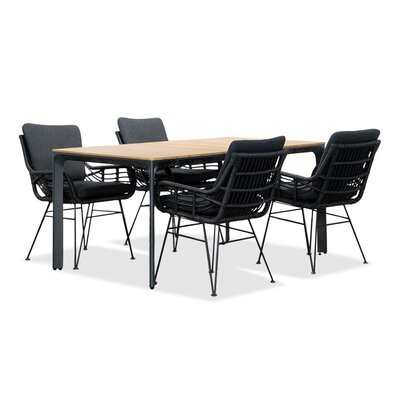 Arezzo/Carlos Charcoal dining tuinset | 4 personen |  | 160cm