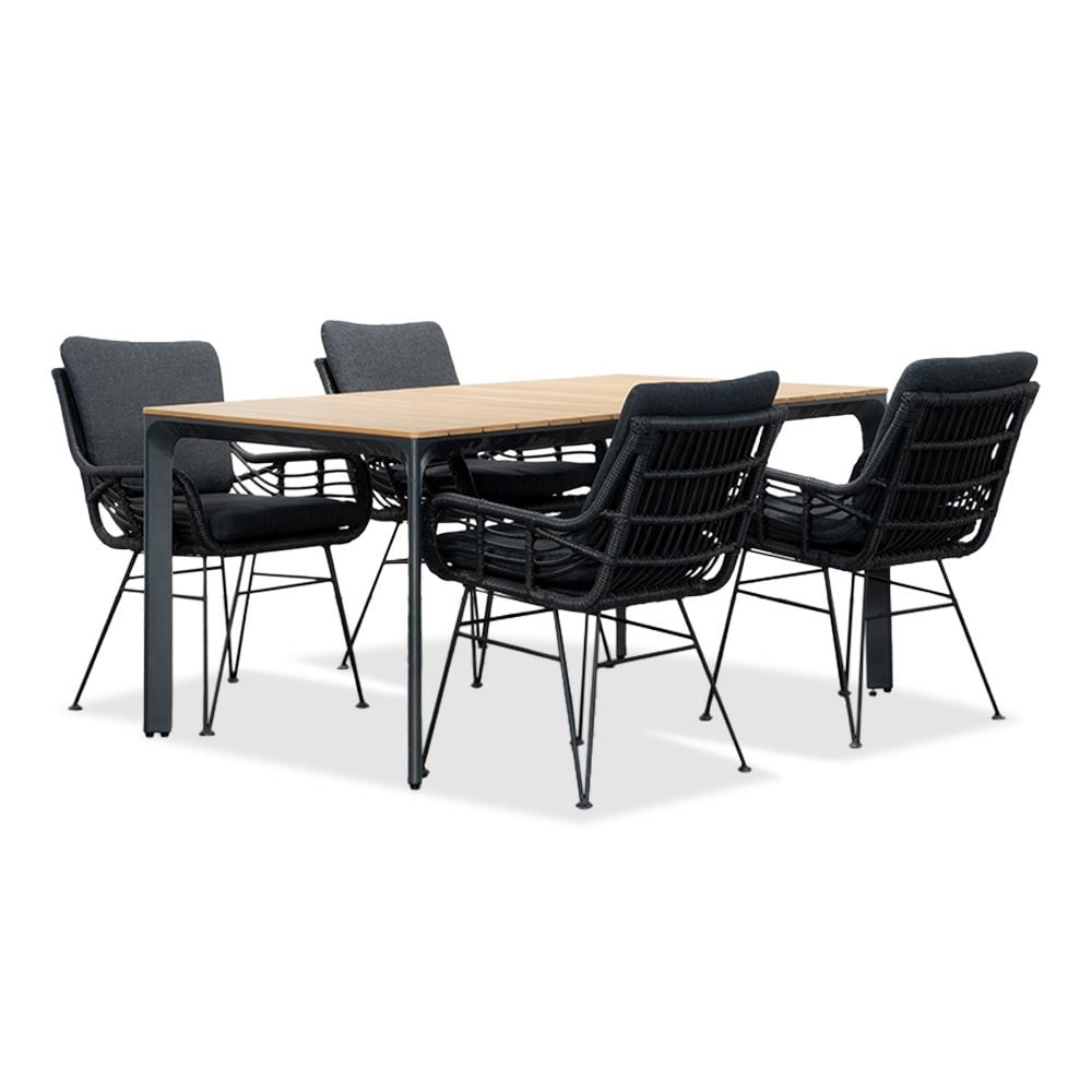 Arezzo/Carlos Charcoal dining tuinset | 4 personen |  | 160cm