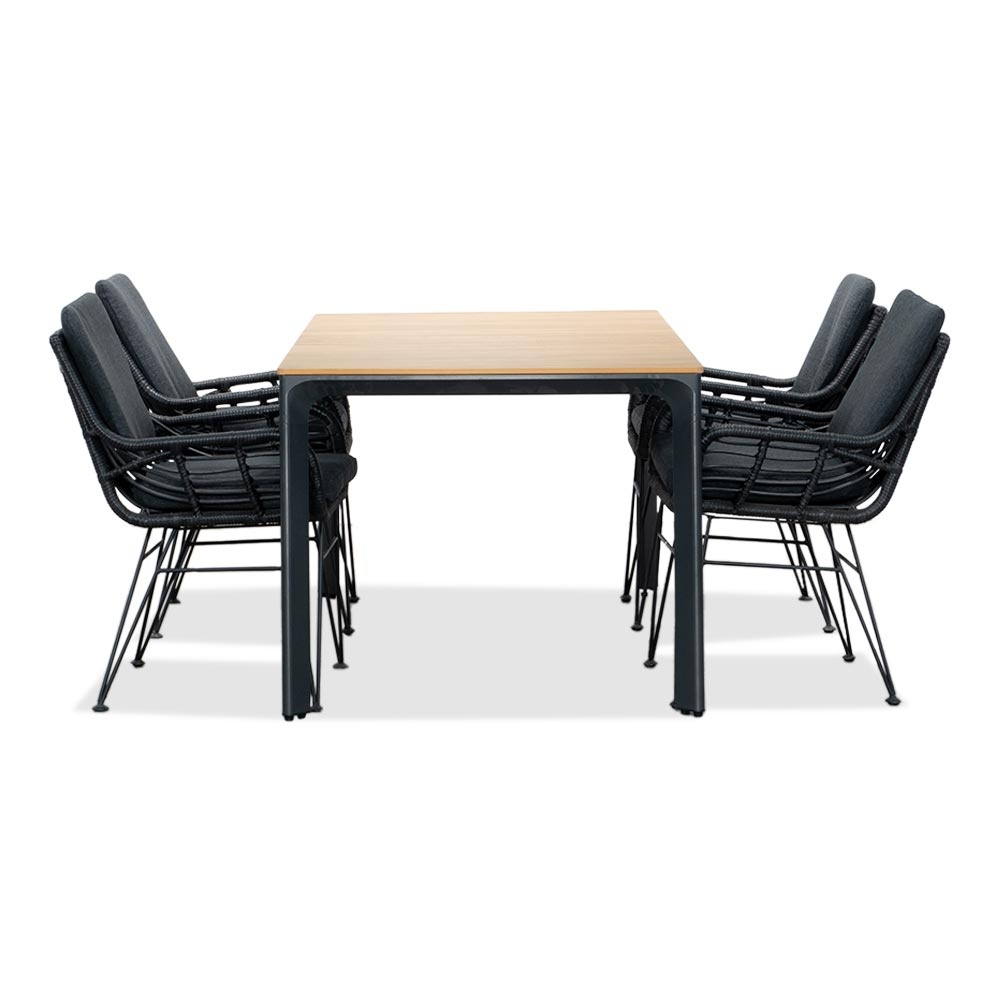 Arezzo/Carlos Charcoal dining tuinset | 4 personen |  | 160cm