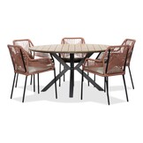 Cervo/Seville terra dining tuinset | 5 personen | polywood + touw | 144cm