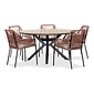 LUX outdoor living Cervo/Seville terra dining tuinset | 5 personen | polywood + touw | 144cm