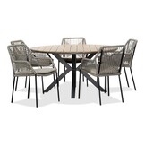 Cervo/Seville zand dining tuinset | 5 personen | polywood + touw | 144cm