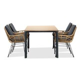 Arezzo/Carlos antraciet dining tuinset | 4 personen |  | 160cm