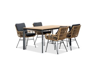 Arezzo/Carlos antraciet dining tuinset | 4 personen |  | 160cm