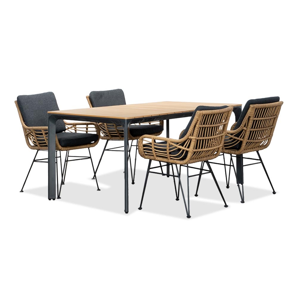 Arezzo/Carlos antraciet dining tuinset | 4 personen |  | 160cm