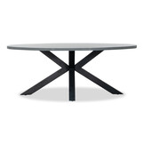 Stockholm dining tuintafel 4 personen | polystone + staal | betonlook | 200cm