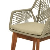 Veltis/Seville zand hout dining tuinset | 4 personen | betonlook + touw | 200cm