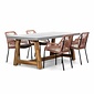 BUITEN living Veltis/Seville terra dining tuinset | 4 personen | betonlook + touw | 200cm