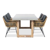 Lausanne/Carlos Antraciet dining tuinset | 6 personen | betonlook + wicker | 250cm