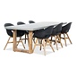 BUITEN living Lausanne/Karlstad zwart dining tuinset | 6 personen | betonlook + kunststof | 250cm