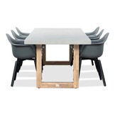 Lausanne/Montreux dining tuinset | 6 personen | betonlook + hardhout | 250cm