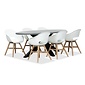 BUITEN living Stockholm/Karlstad wit dining tuinset | 6 personen | betonlook + kunststof | 200cm ovaal