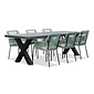 BUITEN living Lyon/Seville mint dining tuinset | 6 personen | betonlook + touw | 250cm
