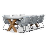 Norwich/Portofino grijs dining tuinset | 6 personen | betonlook + touw | 250cm