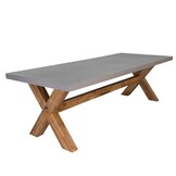 Norwich/Portofino zwart dining tuinset | 6 personen | betonlook + touw | 250cm