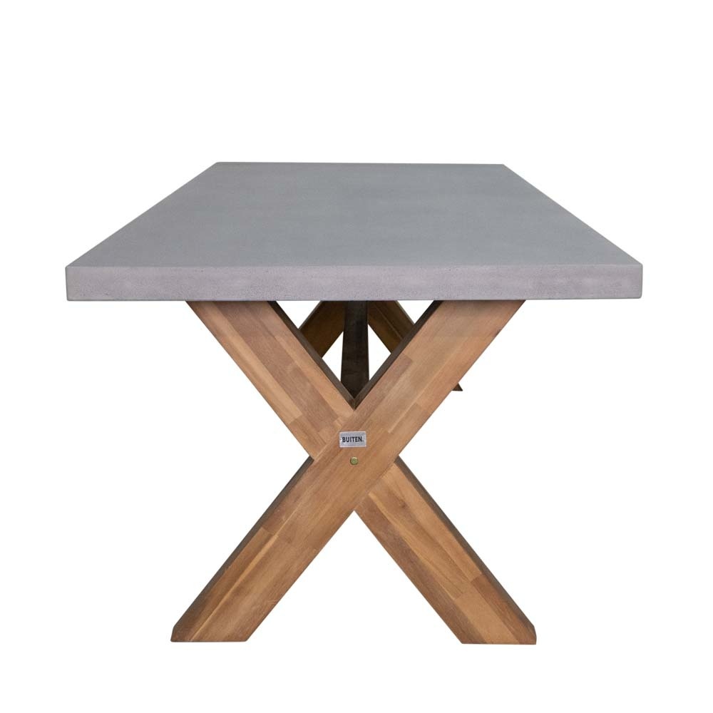 Norwich/Rixos dining tuinset 7-delig | betonlook + hardhout | 250cm