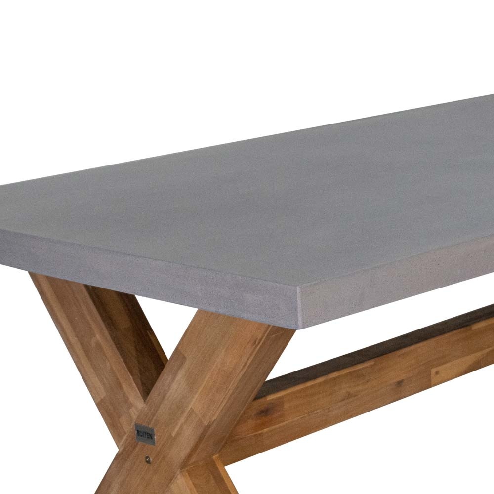 Norwich/Rixos dining tuinset 7-delig | betonlook + hardhout | 250cm