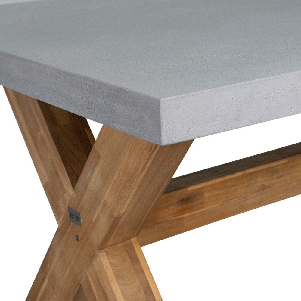 Norwich/Rixos dining tuinset 7-delig | betonlook + hardhout | 250cm