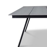 Oslo Grey/Seville zwart dining tuinset | 6 personen | polywood + touw | 220cm