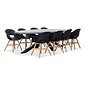 BUITEN living Stockholm/Karlstad zwart dining tuinset | 8 personen | betonlook + kunststof | 280cm ovaal