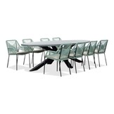Stockholm/Seville mint dining tuinset | 8 personen | betonlook + touw | 280cm ovaal