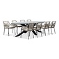 BUITEN living Stockholm/Seville zand dining tuinset | 8 personen | betonlook + touw | 280cm ovaal
