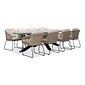 BUITEN living Stockholm/Tulum Sahara Dust dining tuinset | 8 personen | betonlook + touw | 280cm ovaal