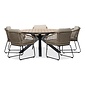 Lesli Living Arezzo/Tulum Sahara Dust dining tuinset | 5 personen | polywood + touw | 150cm rond