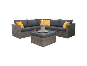 P - Roma hoek loungeset 4-delig | wicker | 230x230cm | Kobo Grey