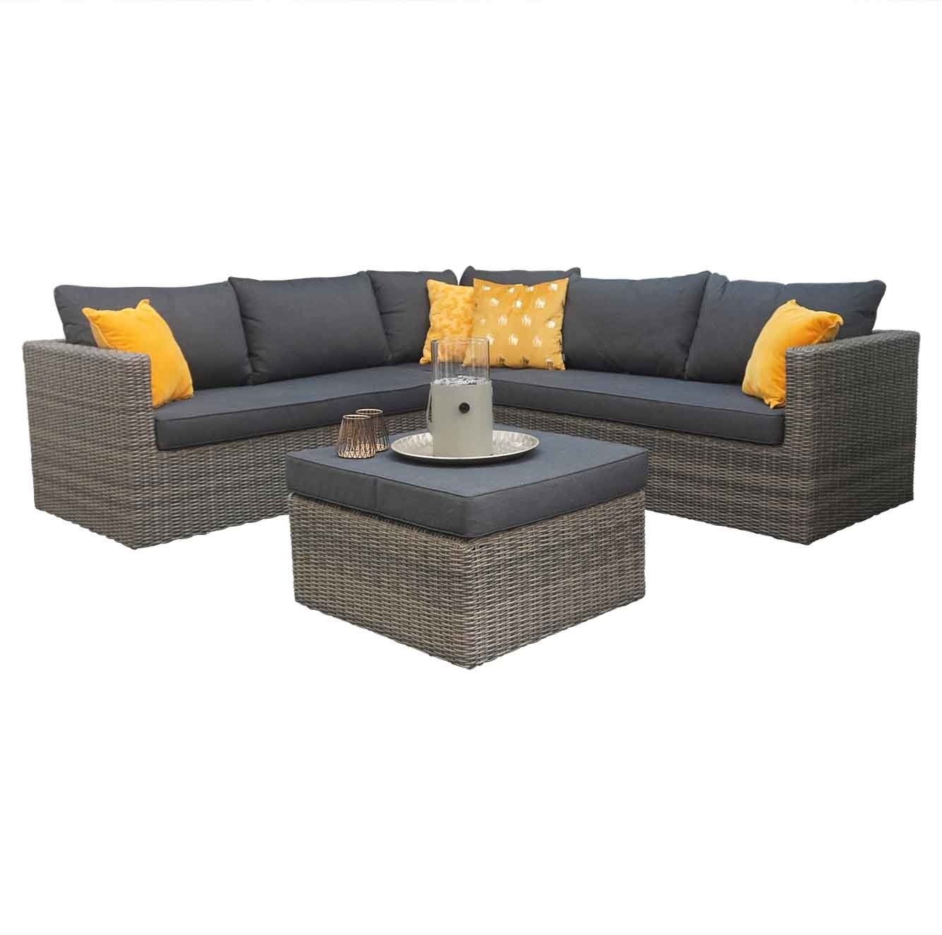 P - Roma hoek loungeset 4-delig | wicker | 230x230cm | Kobo Grey