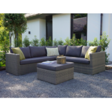 P - Roma hoek loungeset 4-delig | wicker | 230x230cm | Kobo Grey
