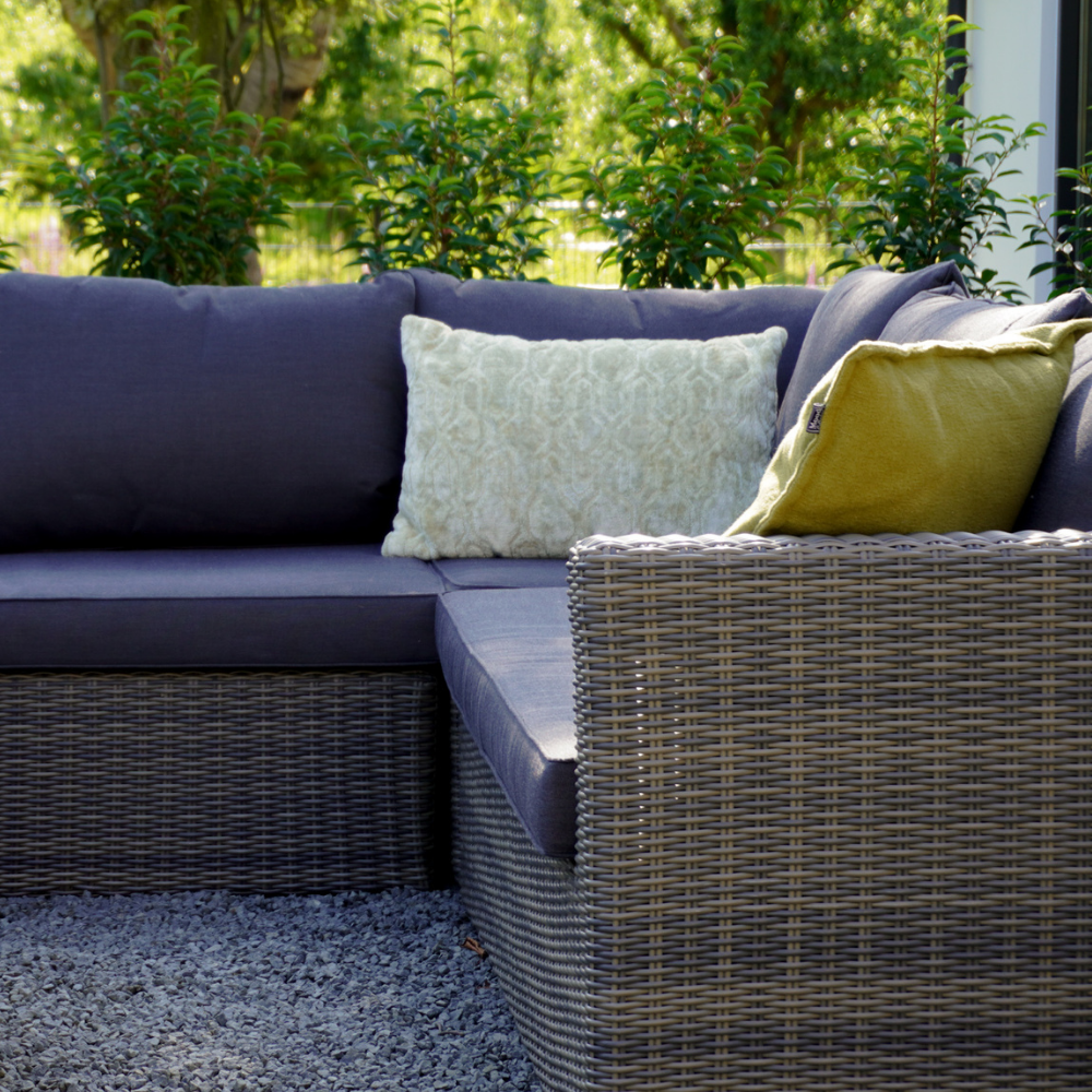 P - Roma hoek loungeset 4-delig | wicker | 230x230cm | Kobo Grey