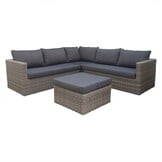 P - Roma hoek loungeset 4-delig | wicker | 230x230cm | Kobo Grey